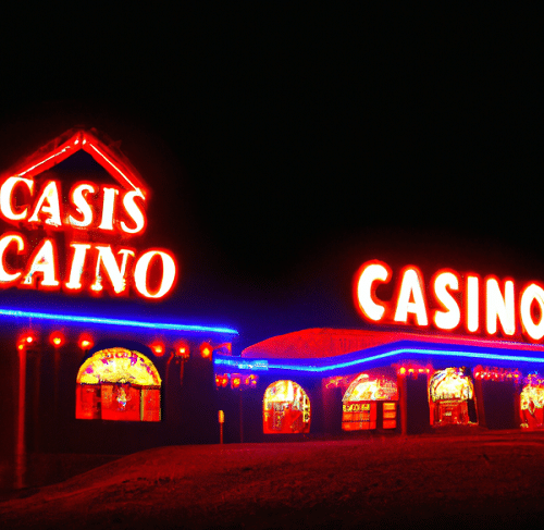 Outside of Wyoming casino at night